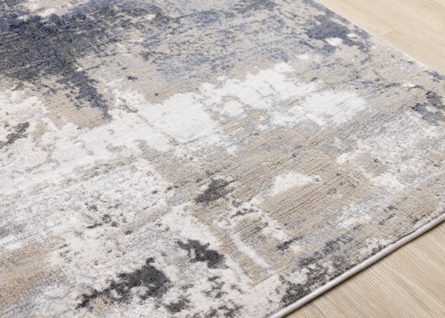 Logan Casual Contemporary Area Rug - 8' X 11' - Cream/Blue/Grey