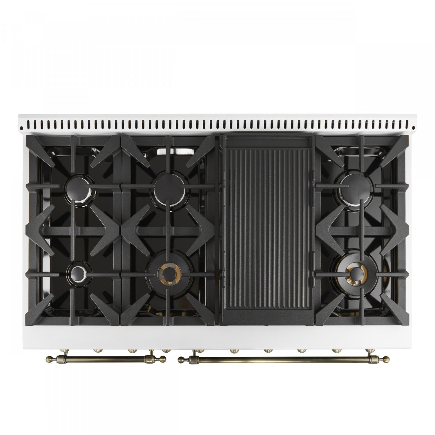 Forno Antico 48" White Freestanding Double Oven Gas Range (5.5 Cu. Ft.) - FFSGS6219-48WHT