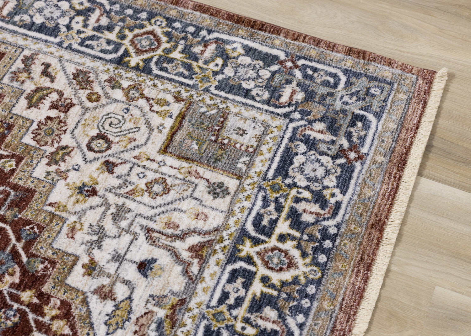 Macie Traditional Area Rug - 5' X 8' - Red/Cream