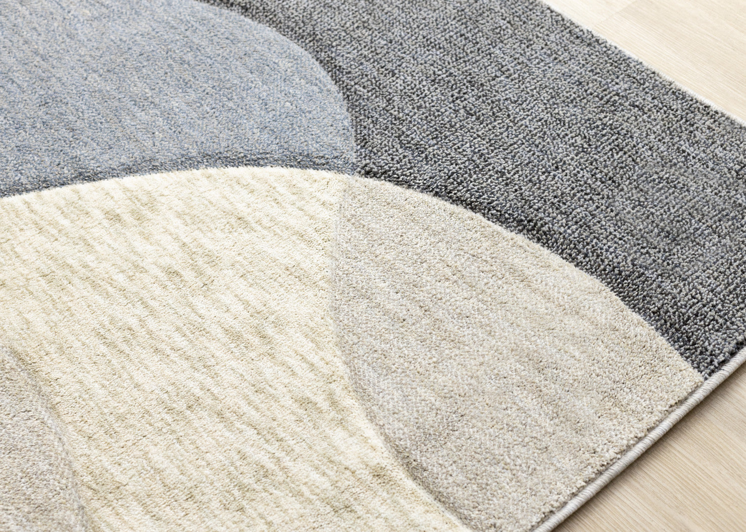 Recycled Polyester Modern Teardrop Area Rug - 8' X 11' - Blue/Grey