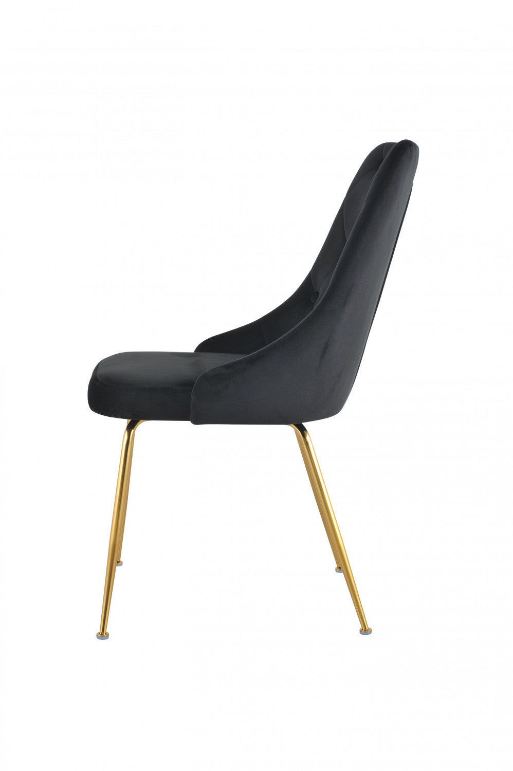 Peacock Velvet Dining Chair - Black/Gold - Set of Two