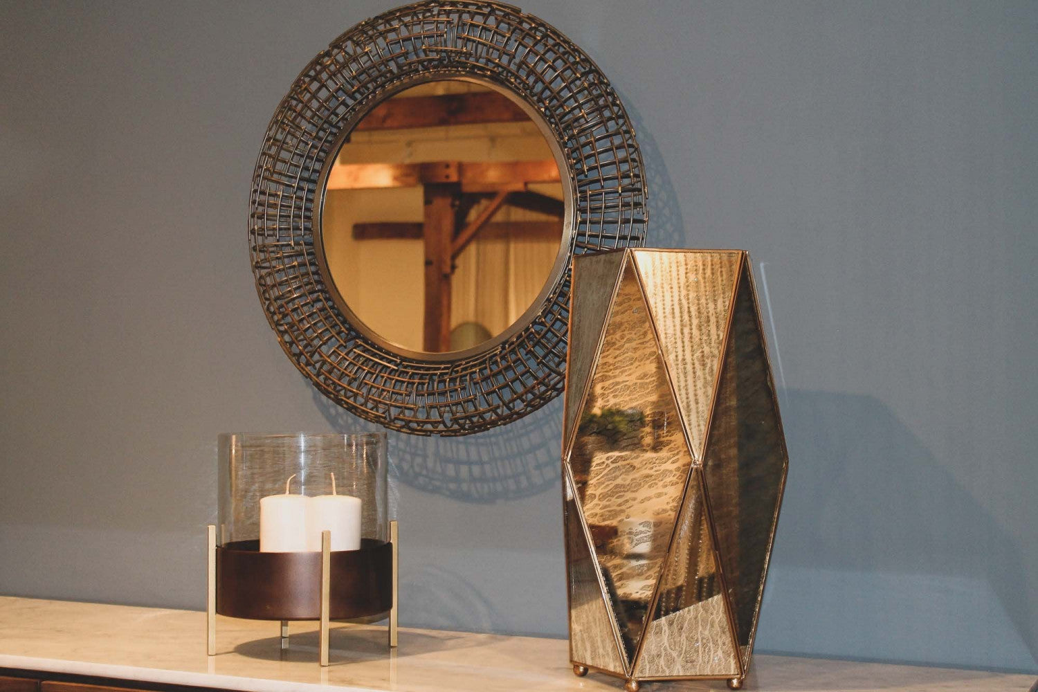 Tressel Mirror - Gold