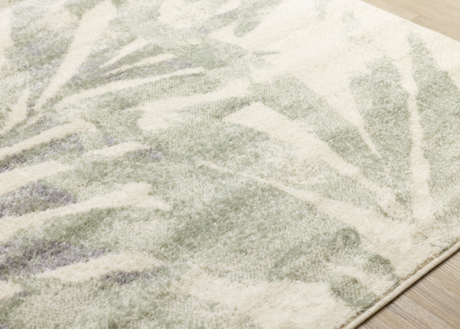 Elise Contemporary Botanical Area Rug - 5' X 8' - Cream/Green