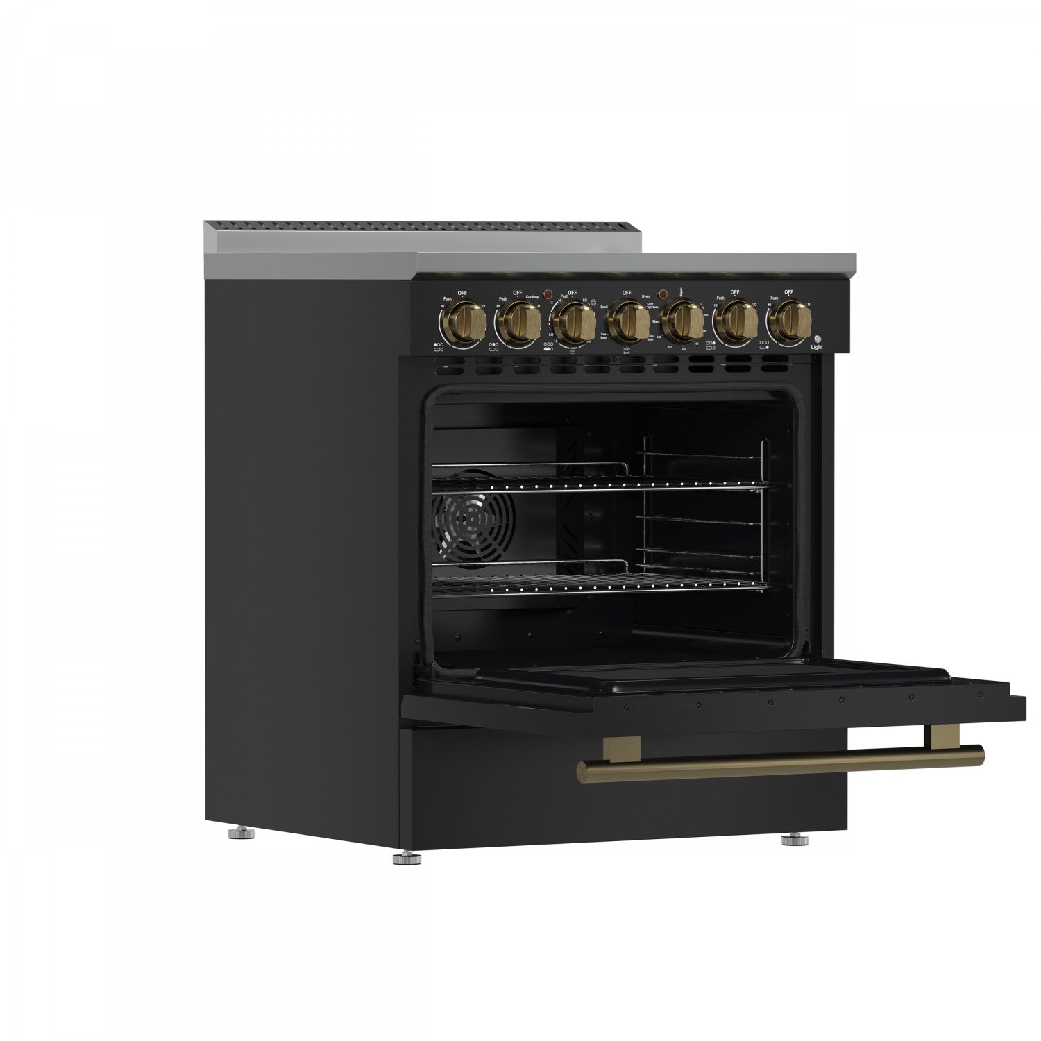 Forno Paolo Black Freestanding Electric Range with True Convection (4.38 Cu. Ft.) - FFSEL6011-30BLK