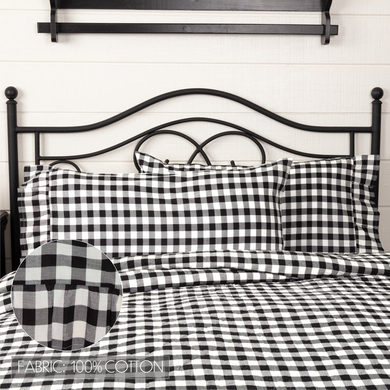 Selena III King Pillow Case - Black Check - Set of 2