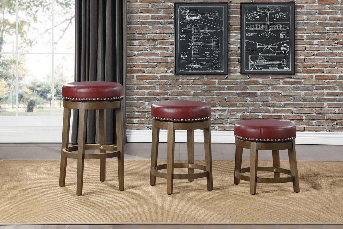 Westby Round Swivel Counter Height Stool - Red