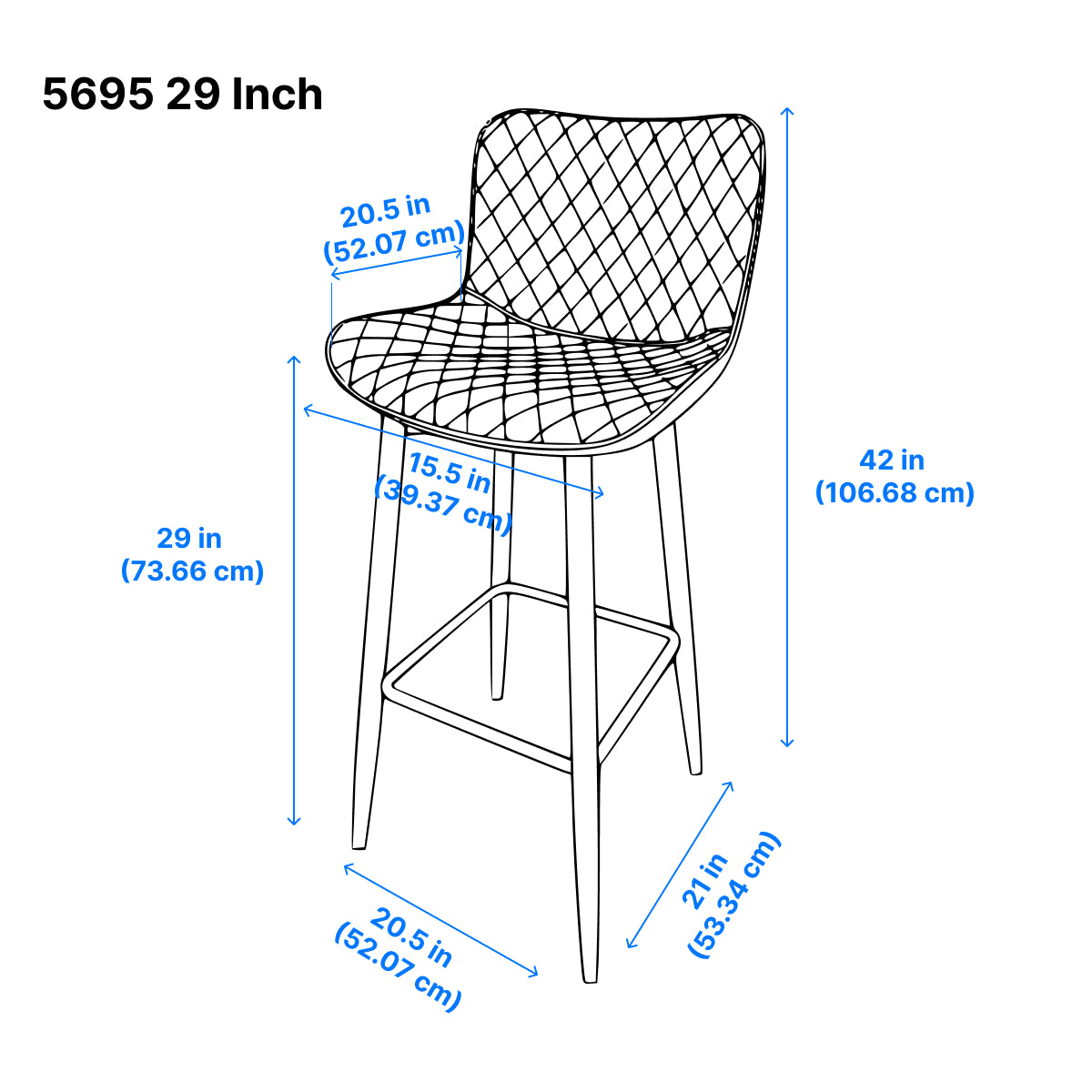 Nya Bar Stool - Grey - Set of Two