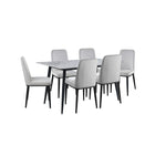Emberly 7-Piece Sintered Dining Set - Beige, Black