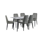 Emberly 7-Piece Sintered Dining Set - Grey, Black