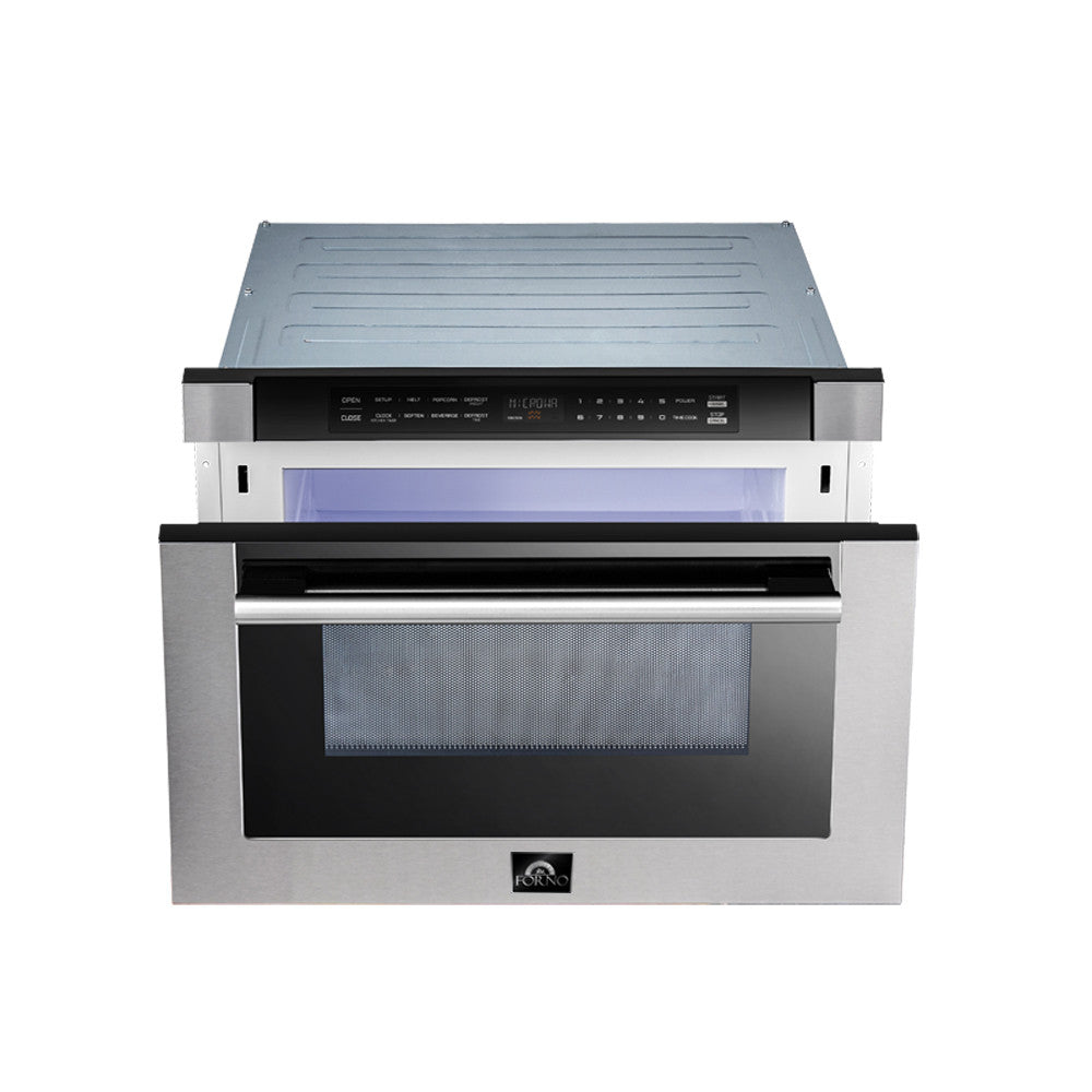 Forno Capoliveri Stainless Steel 24" Built-In Microwave Drawer (1.2 Cu. Ft.) - FMWDR3000-24