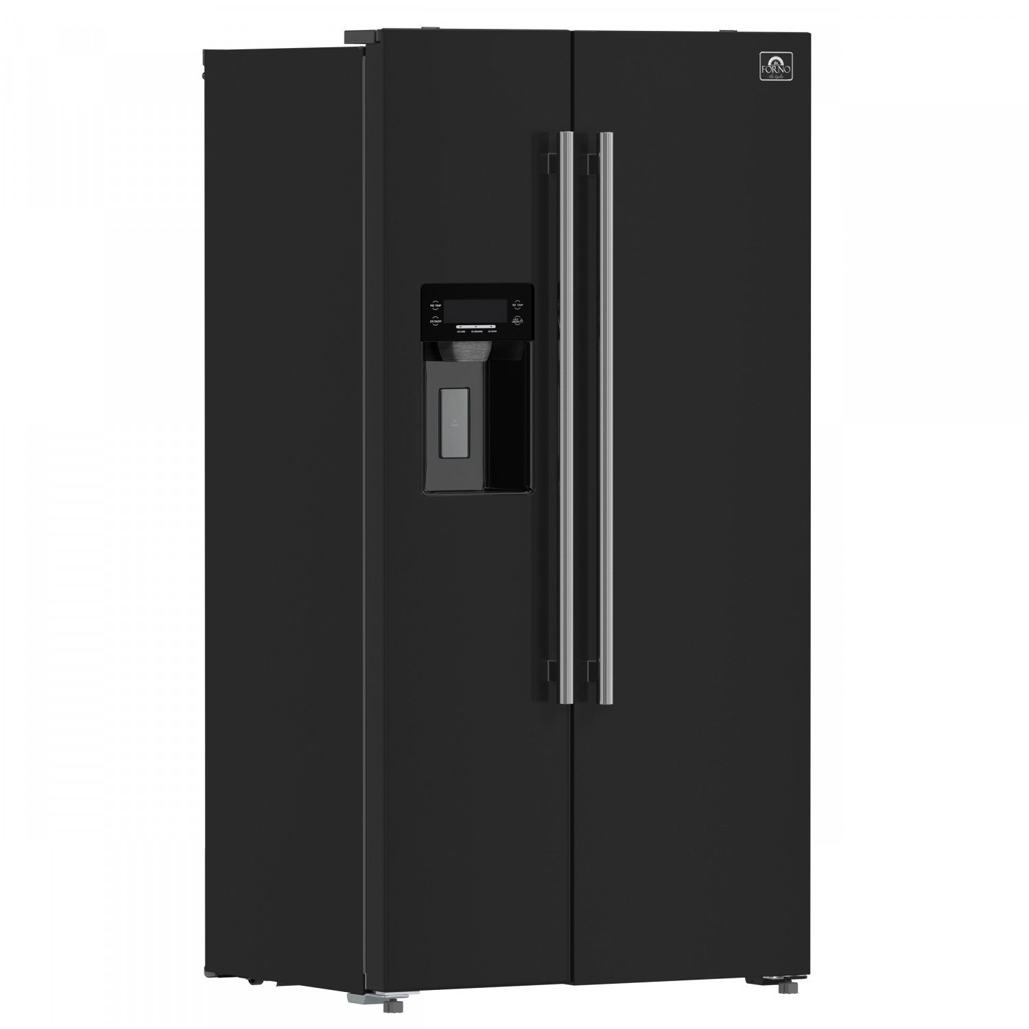 Forno Salerno 36" 20 Cu.Ft. Black Side-by-side Refrigerator with Ice & Water Dispenser - FFRBI1844-36BLK