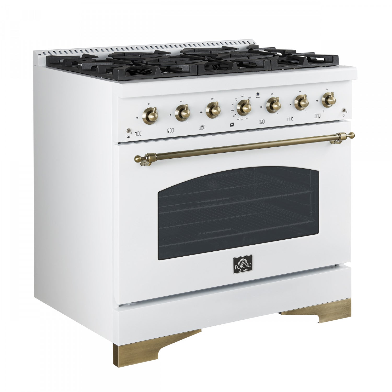 Forno Antico 36" White Dual Fuel Range (4.5 Cu. Ft.) - FFSGS6113-36WHT