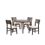 Arabella 5-Piece Round Dining Set - Black, Brown