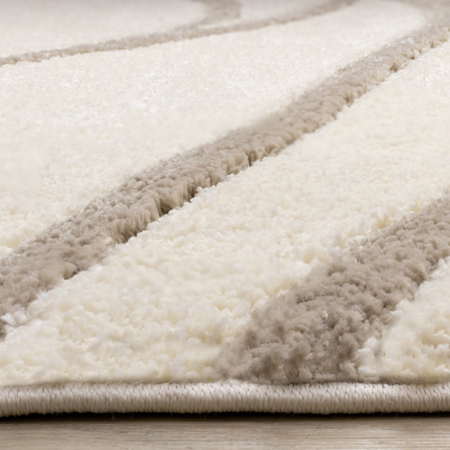 Palace Modern Curves Area Rug - 8' X 11' - Cream/Taupe