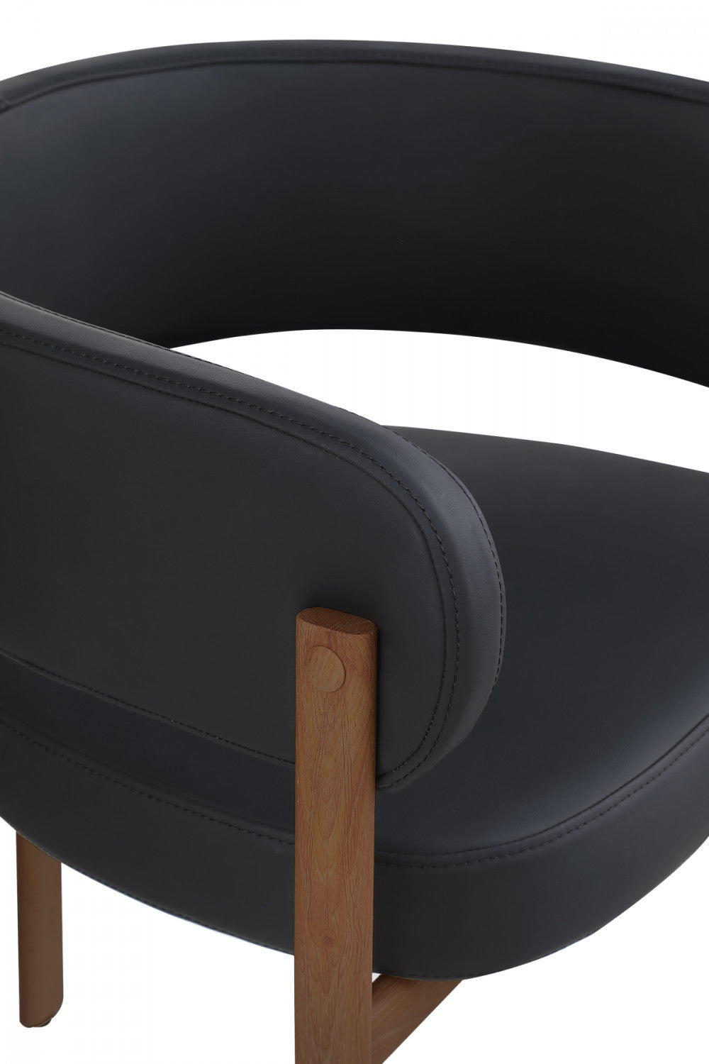 Rhett Dining Chair - Black/Walnut - Set of Two