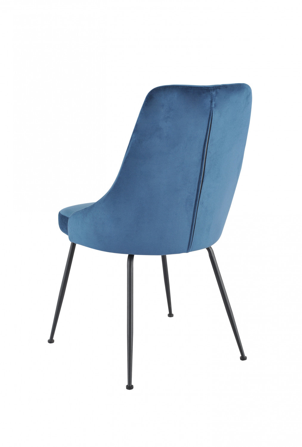 Peacock Velvet Dining Chair - Blue/Black - Set of Two