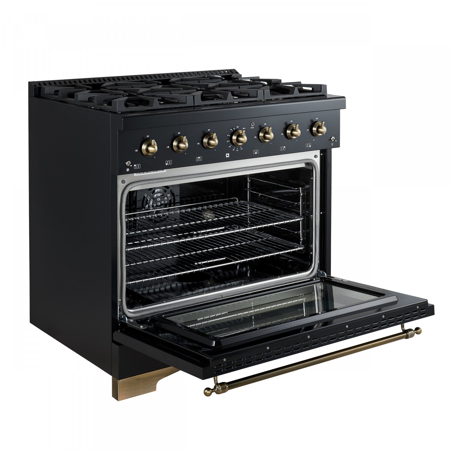 Forno Antico 36" Black Dual Fuel Range (4.5 Cu. Ft.) - FFSGS6113-36BLK