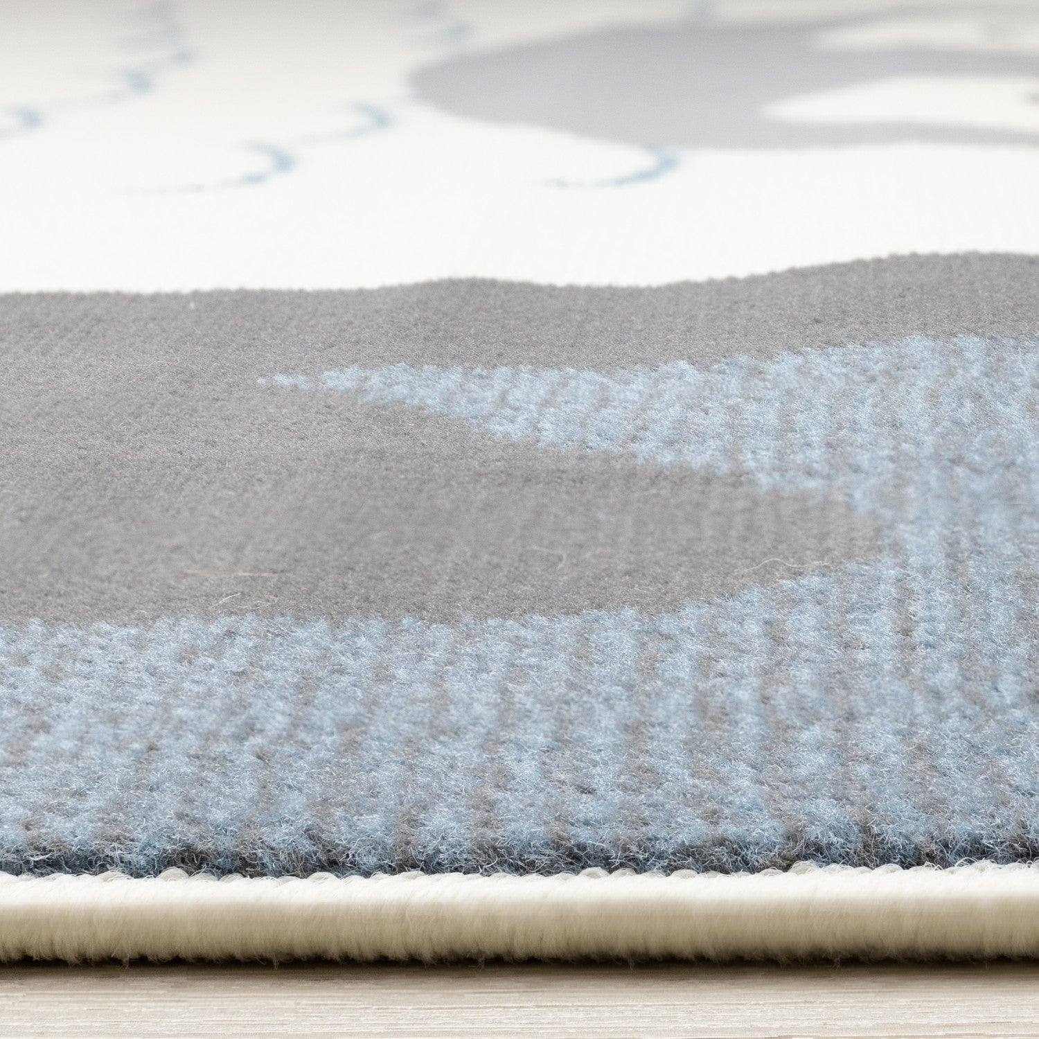 Kids Baby Penguin Area Rug - 4' X 6' - Grey/Blue