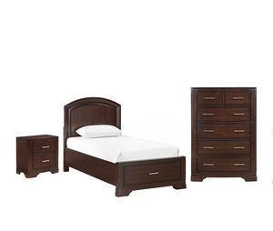 Arista Chambre à coucher avec rangement 5 mcx simple - brun cerisier