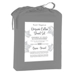 Cotton House 100% Organic Cotton Queen Sheet Set - 500 Thread Count Charcoal