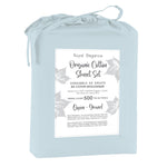 Cotton House 100% Organic Cotton Queen Sheet Set - 500 Thread Count Light Blue