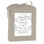Cotton House 100% Organic Cotton King Sheet Set - 500 Thread Count Taupe