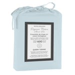 Cotton House 100% Organic Cotton King Sheet Set - 600 Thread Count Blue