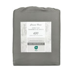Cotton House 100% Combed Cotton Queen Sheet Set - 650 Thread Count Light Grey