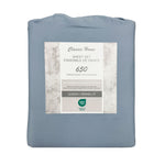 Cotton House 100% Combed Cotton Queen Sheet Set - 650 Thread Count Blue