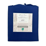 Cotton House 100% Combed Cotton Queen Sheet Set - 650 Thread Count Navy