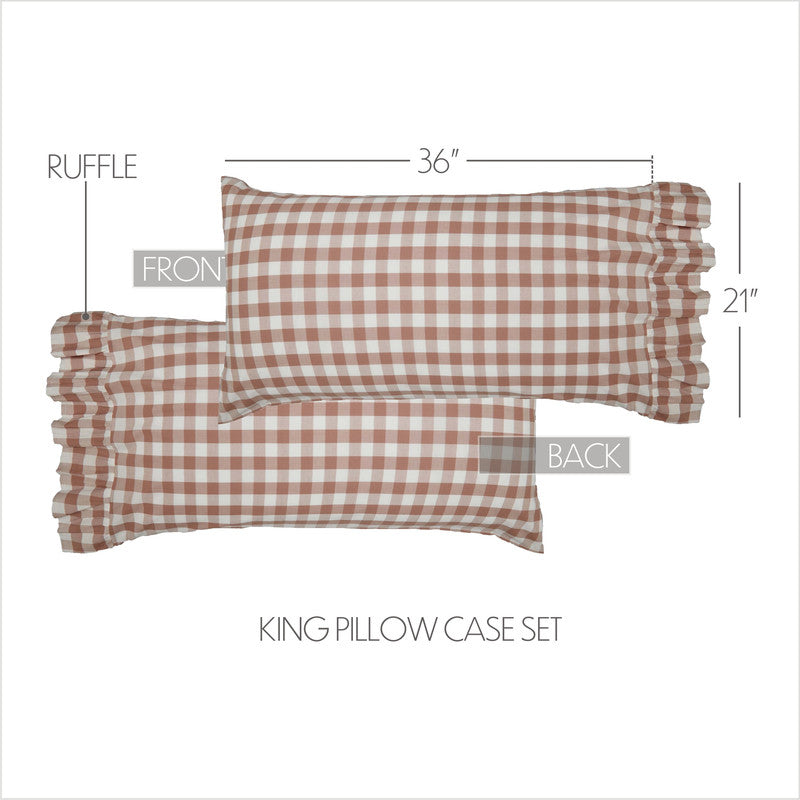 Selena III King Pillow Case - Portabella Check - Set of 2