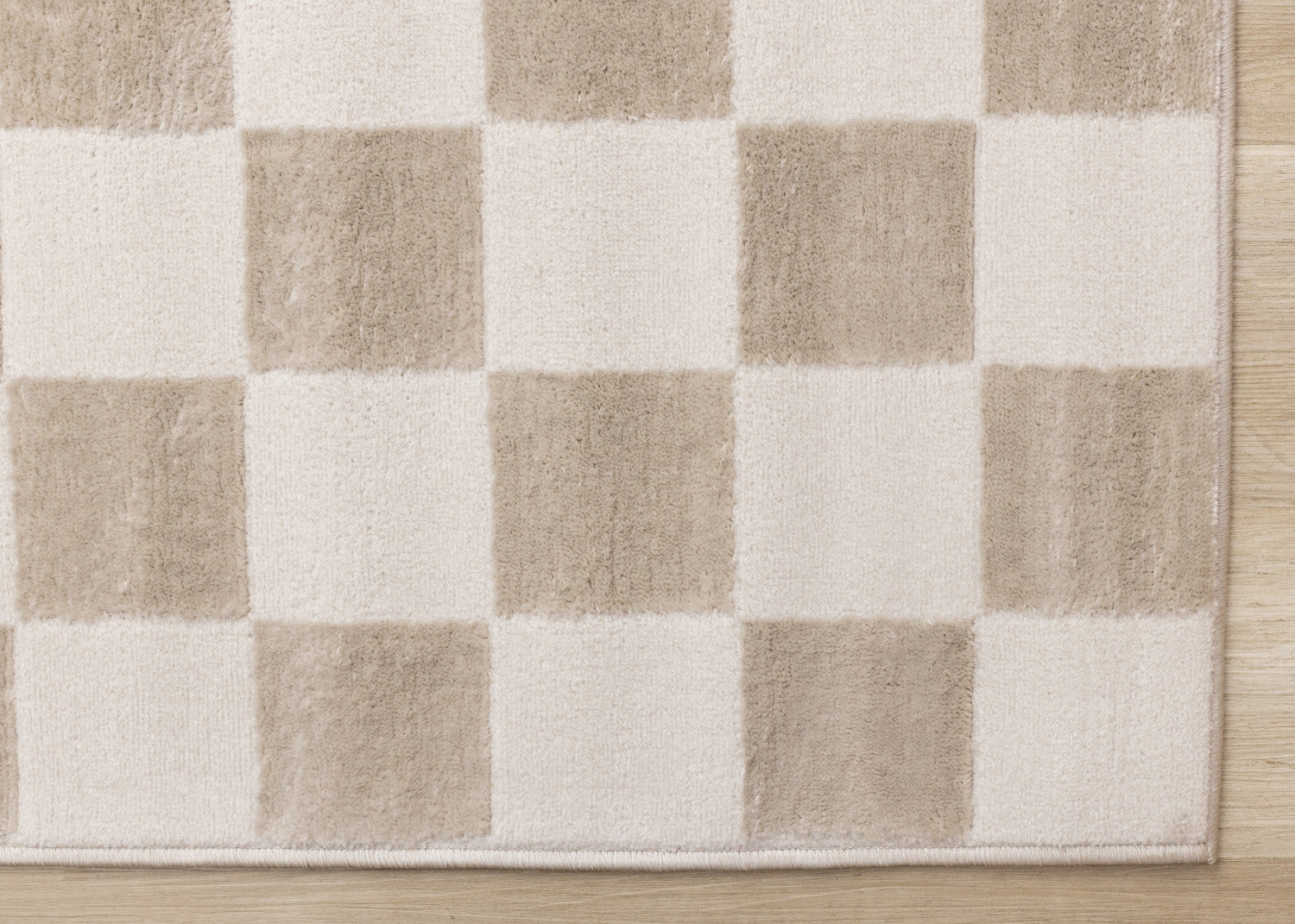 Logan Modern Checkered Area Rug - 8' X 11' - Beige/Cream