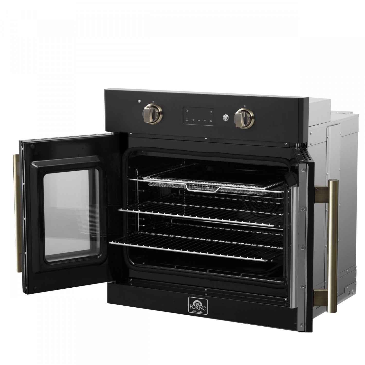 Forno Asti Black 30" Electric Wall Oven with True Convection and Air Fry (3.68 Cu. Ft.) - FBOEL1333-30BLK