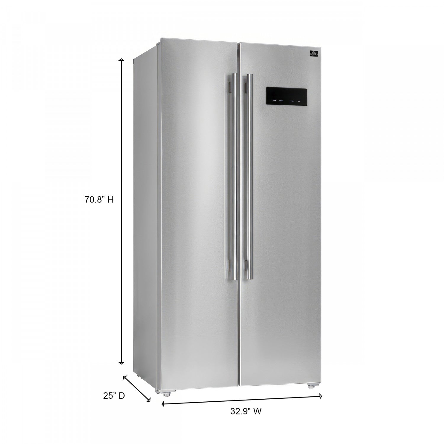 Forno Salerno 33" 15.6 Cu.Ft. Stainless Steel Freestanding Side-by-Side Refrigerator - FFRBI1805-33SB