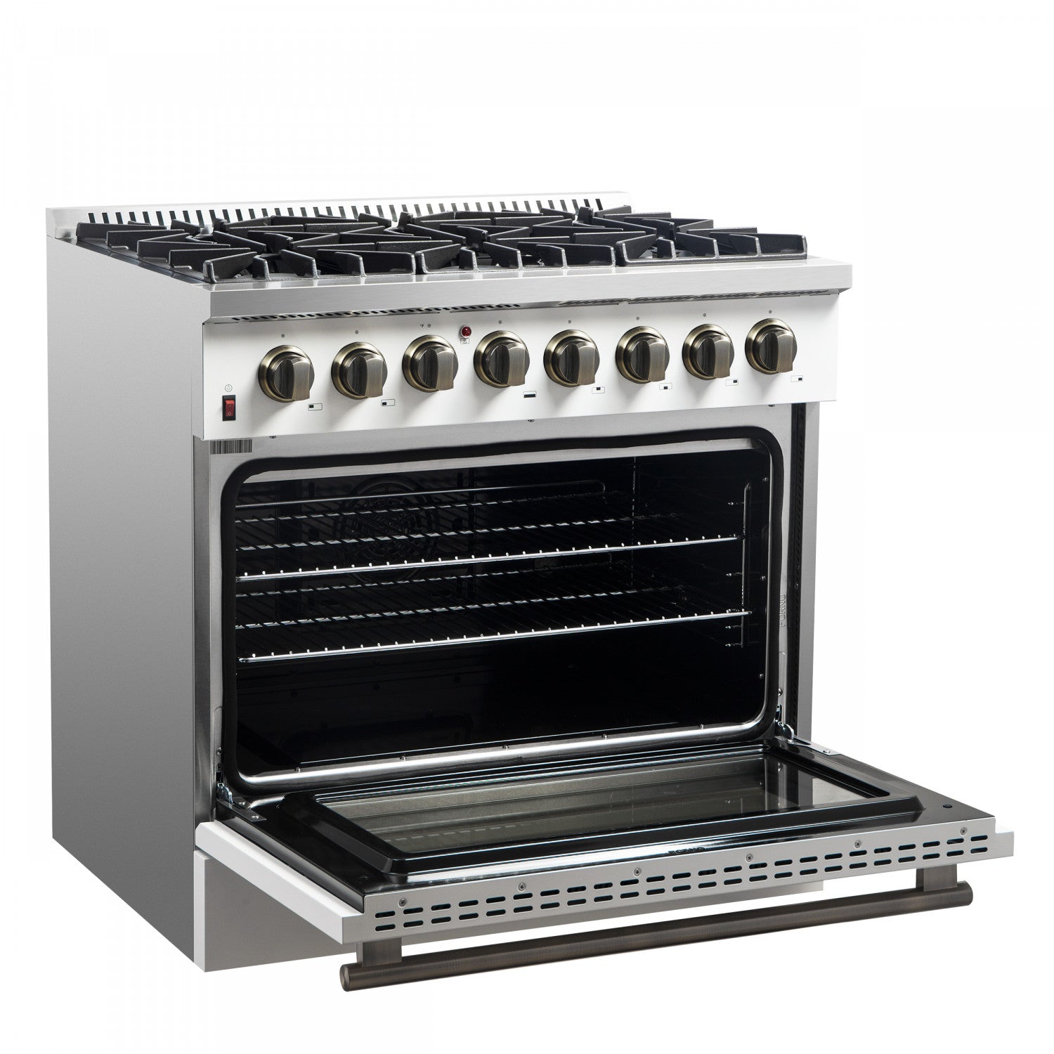 Forno Galiano 36" White Dual Fuel Range with True Convection (5.36 Cu. Ft.) - FFSGS6156-36WHT