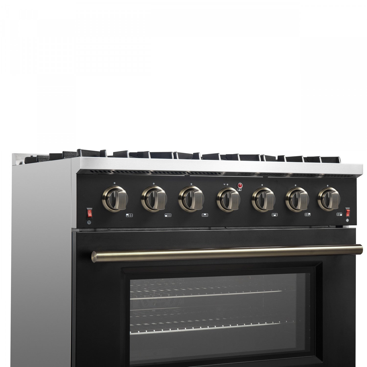 Forno Galiano 36" Black Freestanding Gas Range (5.36 Cu. Ft.) - FFSGS6244-36BLK