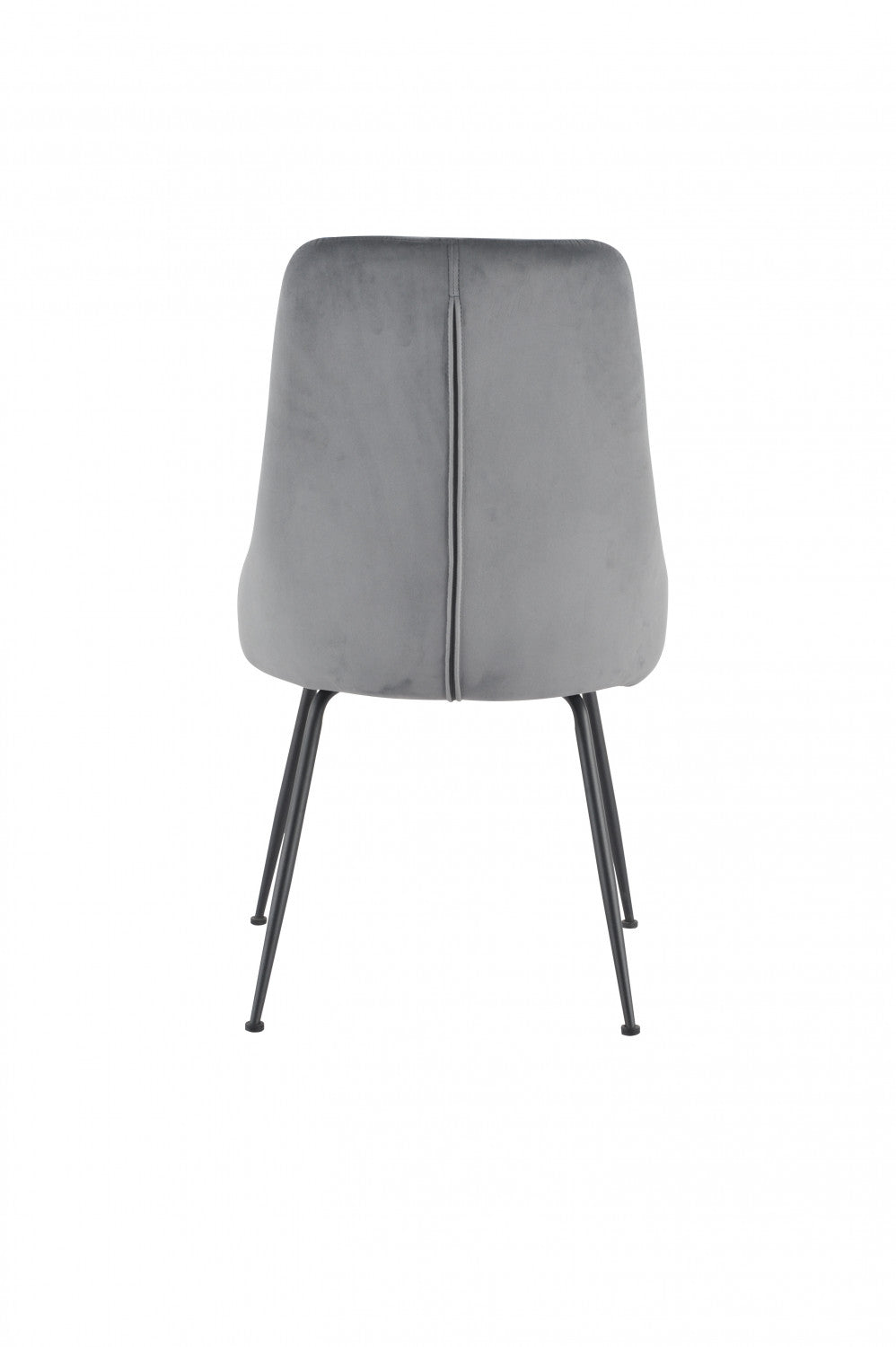 Peacock Velvet Dining Chair - Grey/Black - Set of Two