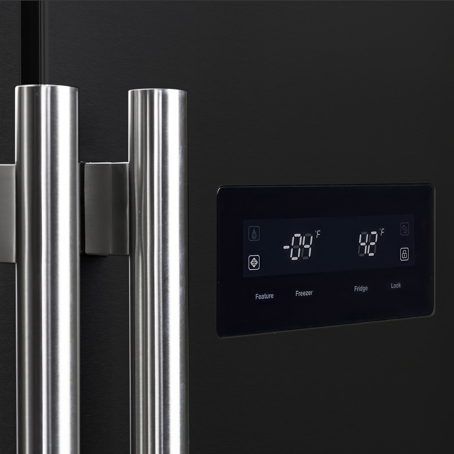 Forno Salerno 15.6 Cu.Ft. 33" Black Freestanding Side-by-side Refrigerator - FFRBI1805-33BLK