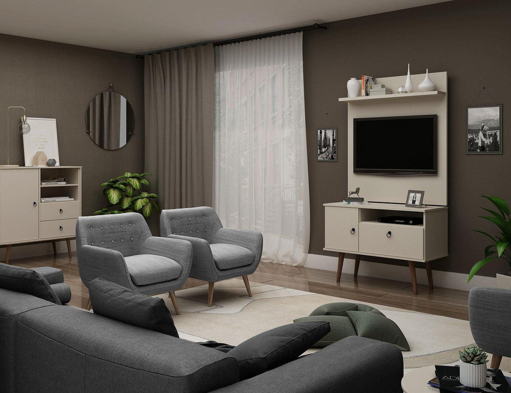 Otuken 35" TV Stand and Panel Set - Off White