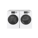 GE White Front Load Washer with Steam (2.8 IEC Cu.Ft.) & White Vented Electric Dryer with Stainless Steel Drum (4.1 Cu.Ft.) - GFW148SSMWW/GFD14JSINWW