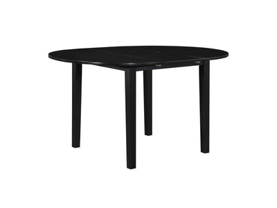 Natalia Table de salle à manger ronde avec rallonge - noir