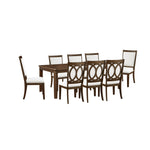 Spice 9-Piece Extendable Dining Set - Dark Cherry, Beige