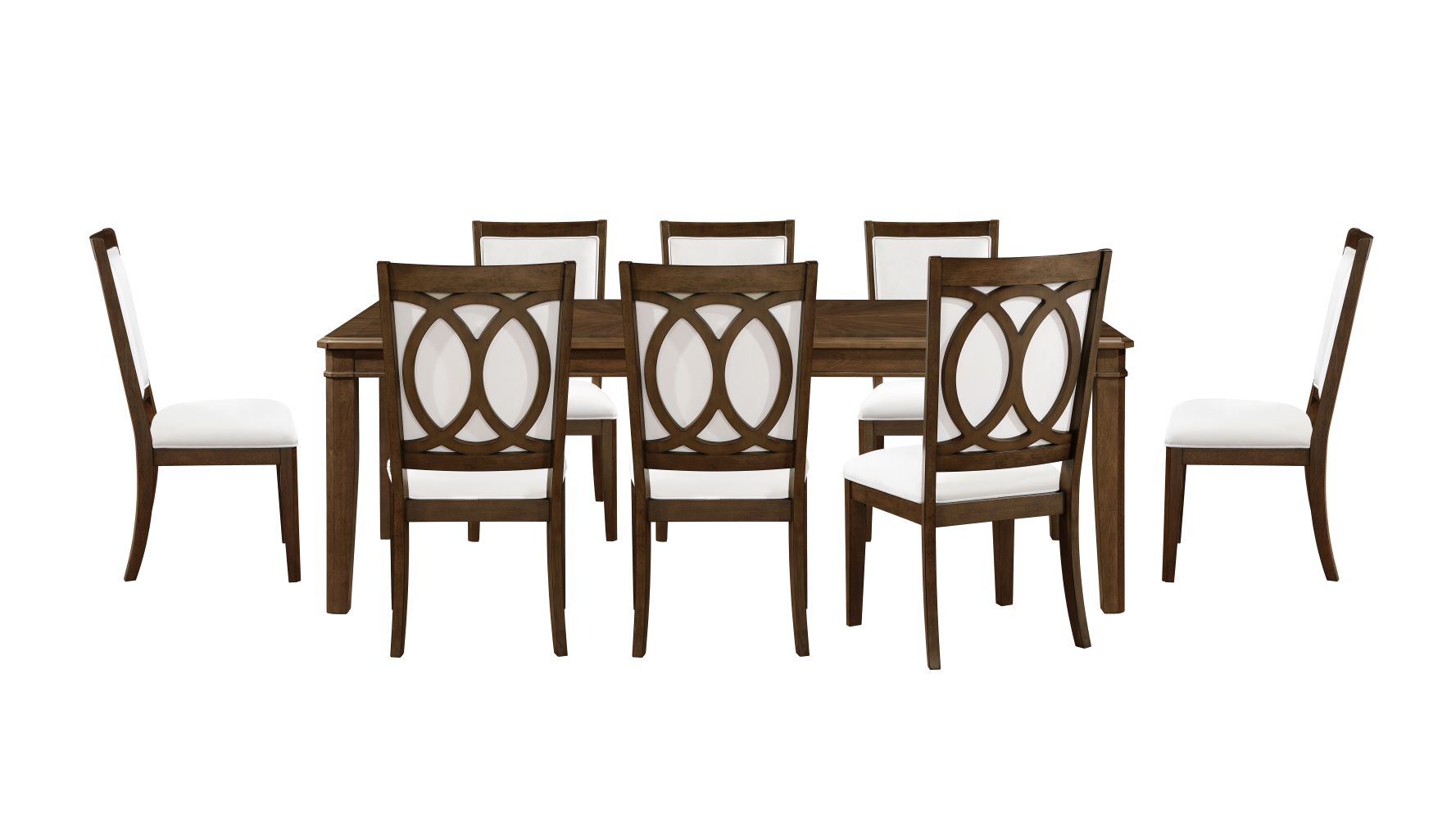 Spice 9-Piece Extendable Dining Set - Dark Cherry, Beige