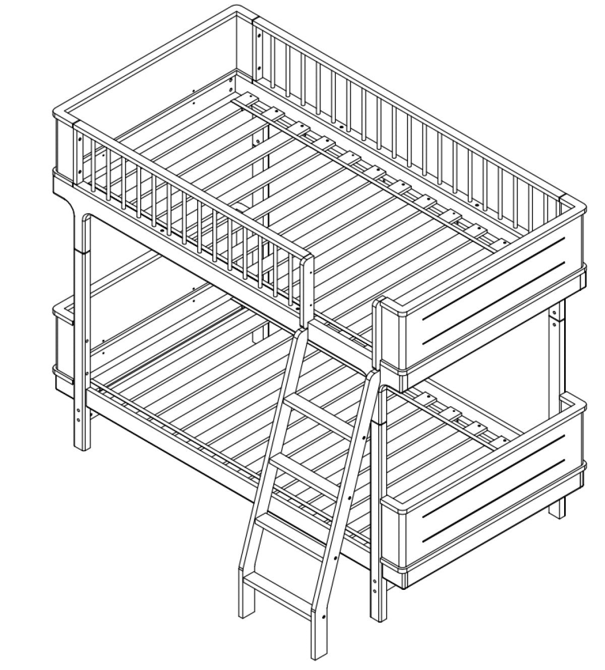 Jayde 3-Piece Twin Bunk Bed - Natural