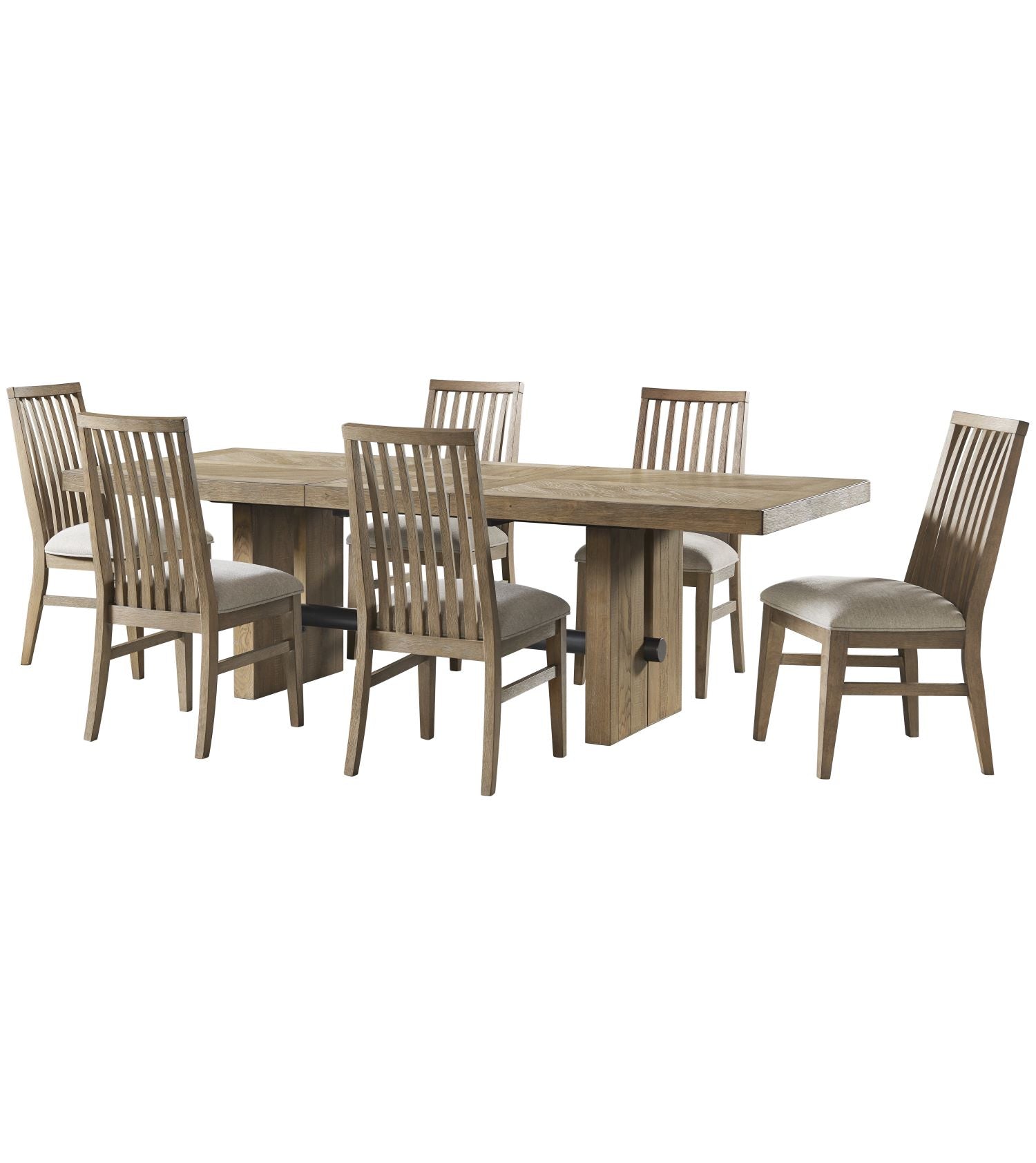 Landmark 7-Piece Extendable Dining Set - Brown, Beige