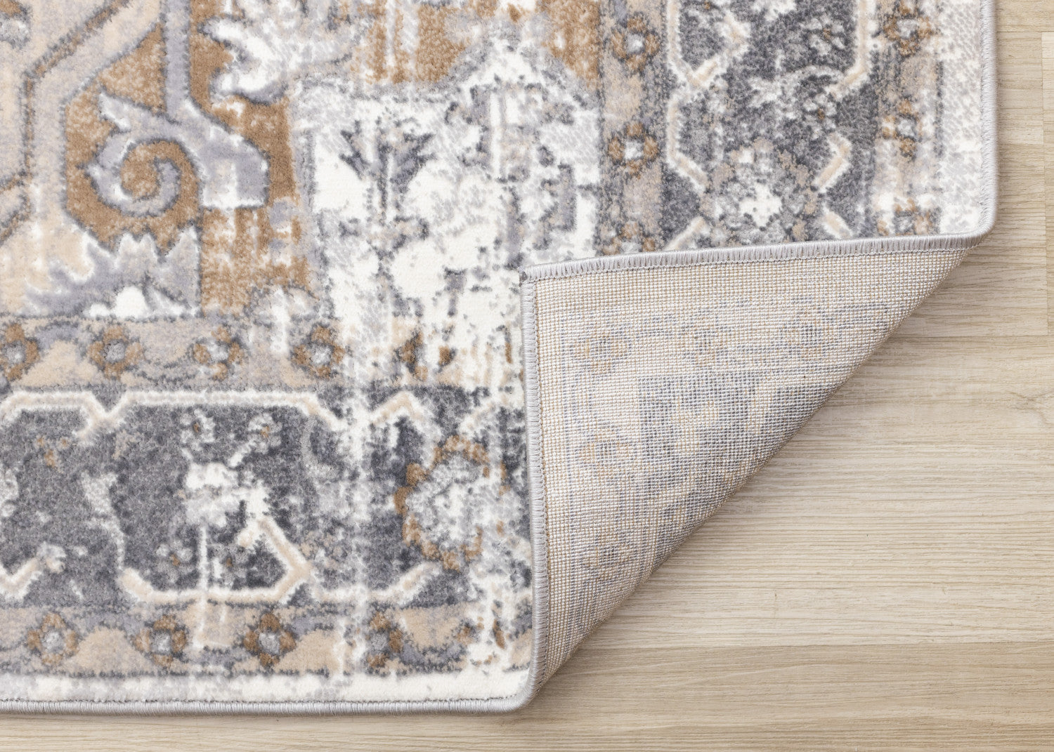 Elegant Traditional Area Rug - 5' X 8' - Grey/Brown