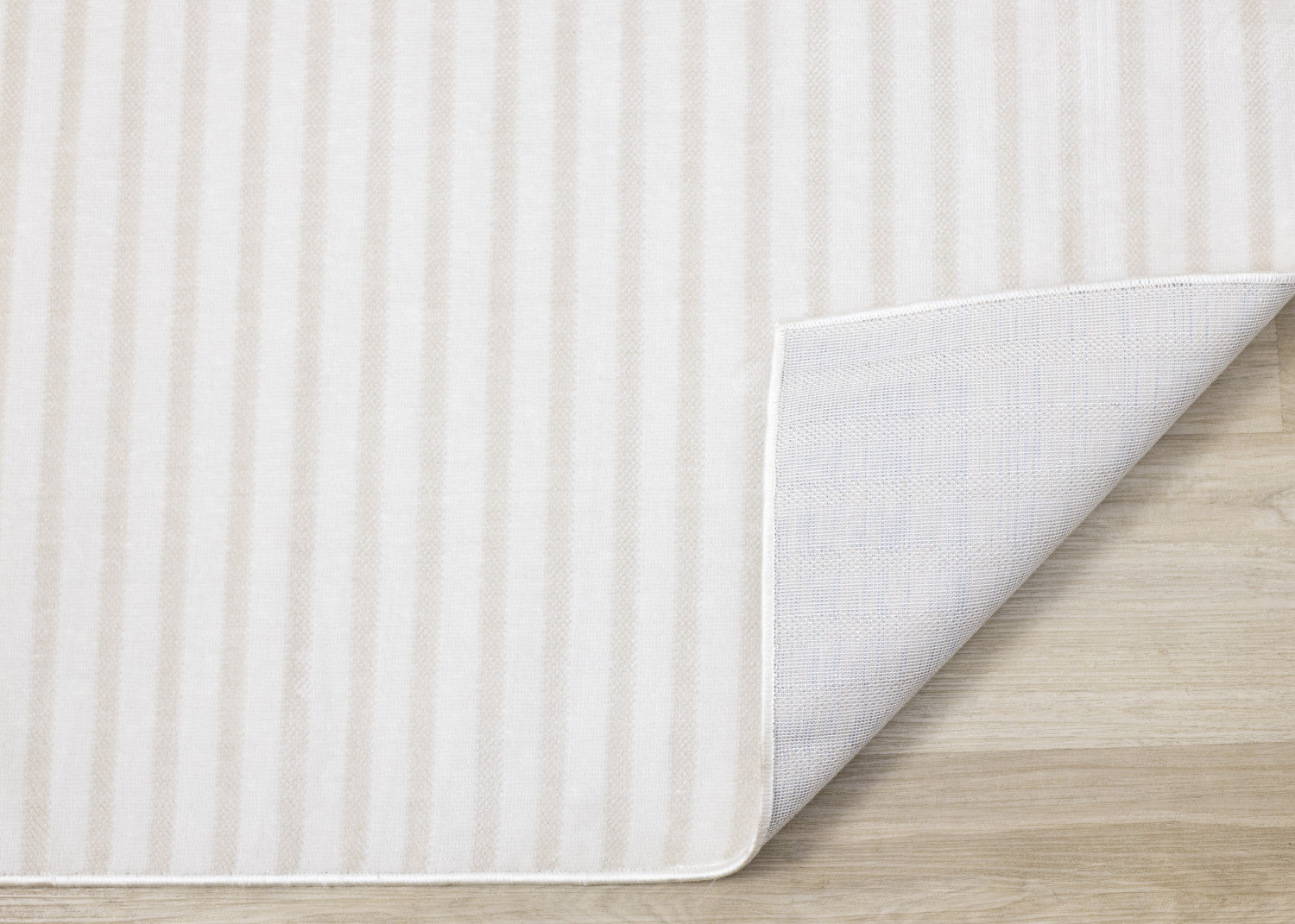 Machine Washable Modern Stripes Area Rug - 5' X 8' - Cream/Beige