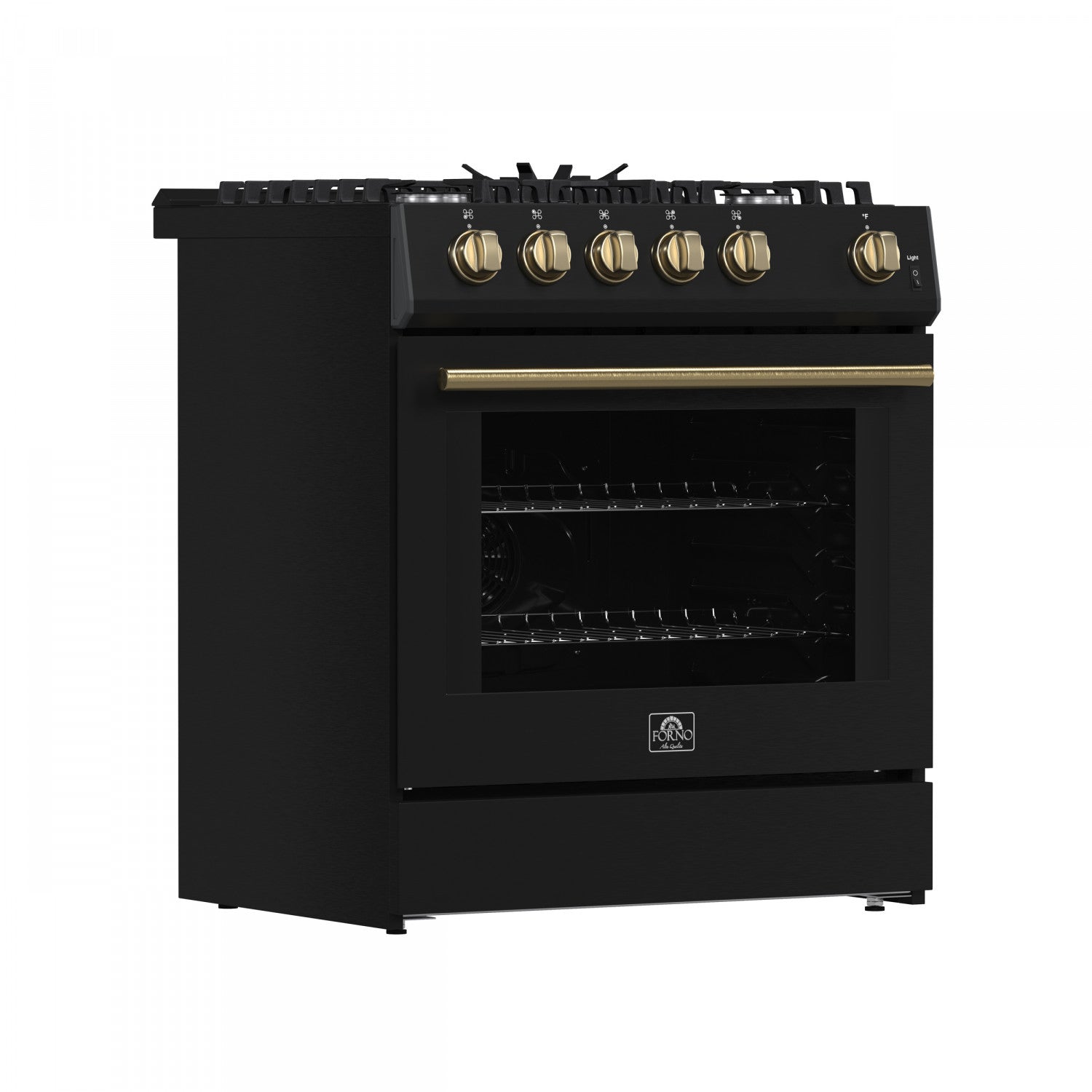 Forno Leonardo 30" Black Freestanding Gas Range (5.0 Cu. Ft.) - FFSGS1116-30BLK