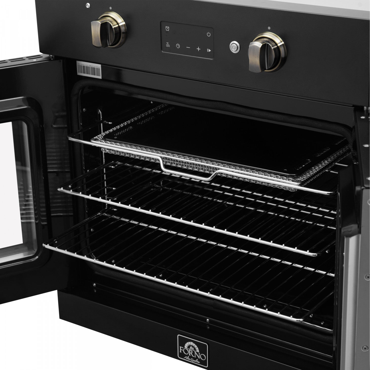 Forno Asti Black 30" Electric Wall Oven with True Convection and Air Fry (3.68 Cu. Ft.) - FBOEL1333-30BLK