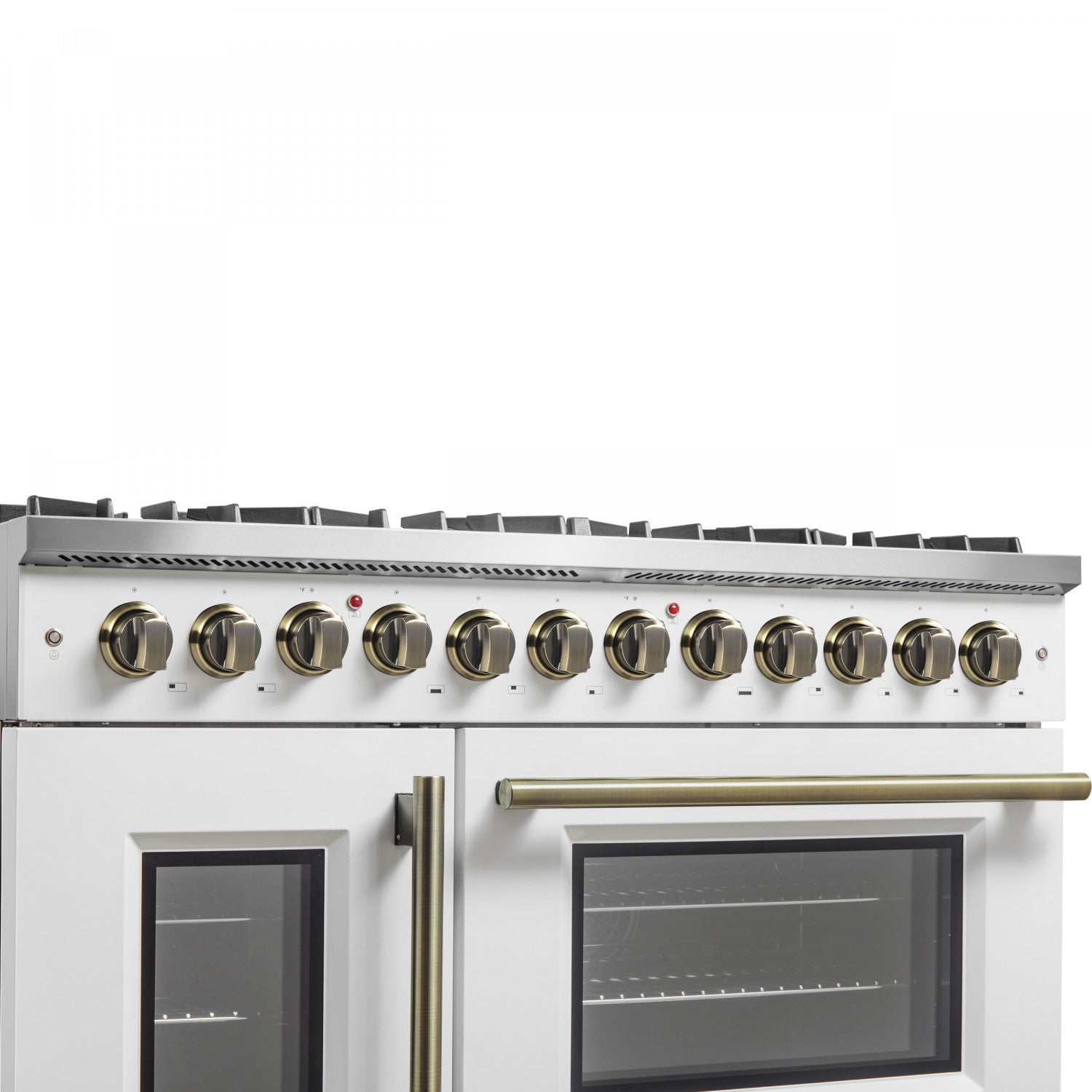 Forno Galiano 48" White Freestanding Dual Fuel Double Oven Range with True Convection (6.58 Cu. Ft.) - FFSGS6356-48WHT
